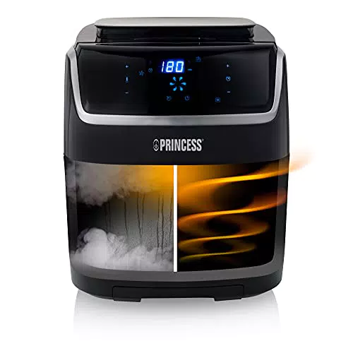 Freidora sin Aceite y Vaporera 2 en 1 Princess 182080: Ahorro Energético, 8 Programas y Panel Táctil