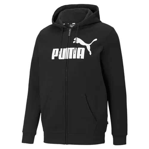 Puma ESS Big Logo FZ Hoodie FL Sudadera, Hombre, Black
