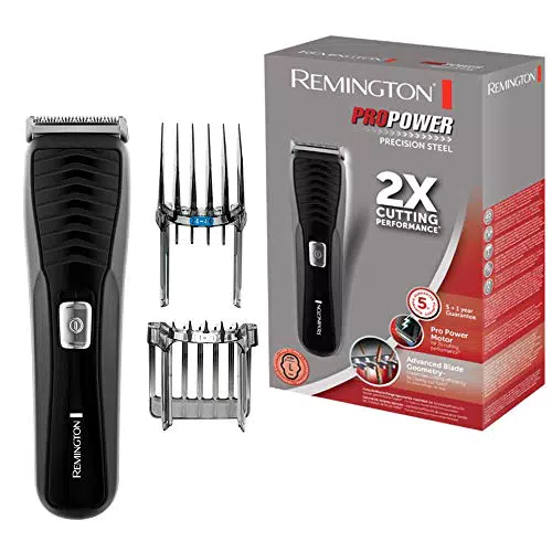 Máquina de Cortar Pelo Remington Pro Power Precision Steel - Cortapelos Inalámbrico con Cuchillas de Acero y 2 Peines Ajustables