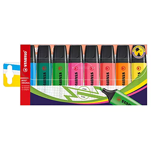 Rotulador Stabilo Boss Fluorescente - Estuche de 8 Unidades
