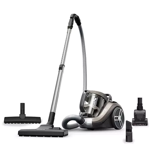 Aspiradora Rowenta Compact Power XXL sin Bolsa - Motor de Bajo Consumo y Filtración Ciclónica Avanzada - Depósito de Suciedad Extragrande 2,5 L - Compacta y Eficiente - Modelo RO4B50