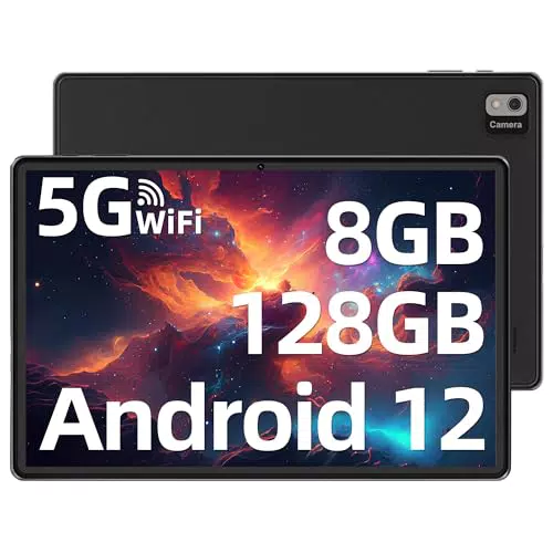Tablet Android 12 SGIN 10.1 Pulgadas 8GB RAM 128GB ROM Octa-Core Procesador IPS HD 1280 * 800 Cámara 8MP+5MP BT 5.0 WiFi 5G/2.4GHz Type-C 6000mAh Batería
