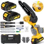 Mini Motosierra a Batería SINPY - Cadena de Acero al Manganeso de 6 Pulgadas