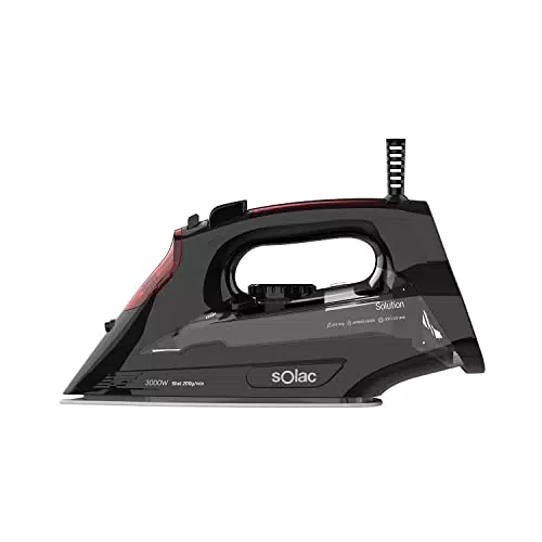 Plancha de Vapor Solac Solution PV2490 con 3000W - Golpe de Vapor 200g/min - Suela Cerámica - Función Spray - Sistema Anti Cal - Auto Limpieza