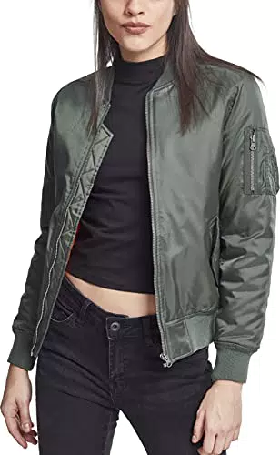 URBAN CLASSICS Chaqueta Bomber ligera mujer con bolsillos delanteros