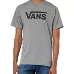 Vans Classic Drop V Camiseta, Grey Heather-Black, M para Hombre