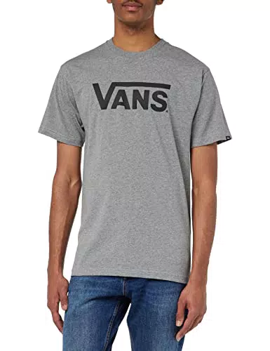 Vans Classic Drop V Camiseta, Grey Heather-Black, M para Hombre