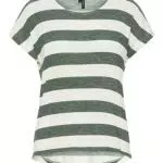VERO MODA Vmwide Stripe S/L Top Ga Jrs Noos-Camiseta de Manga Corta