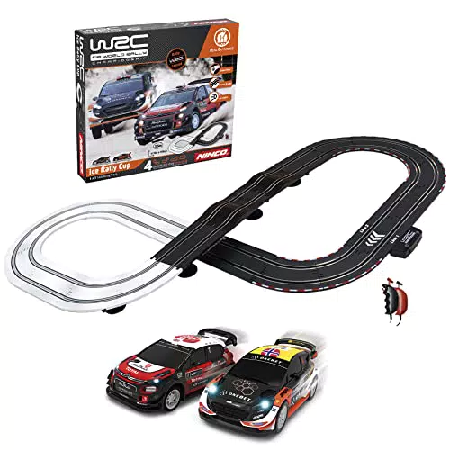 Circuito de Slot WRC Ice Rally Cup con 2 Coches y Pista de Nieve