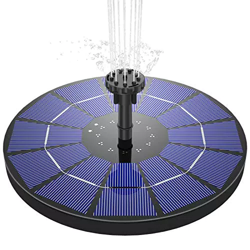 Fuente Solar AISITIN para Jardín Exterior con Panel Solar Integrado y Batería - Ideal para Estanques y Decoración del Jardín