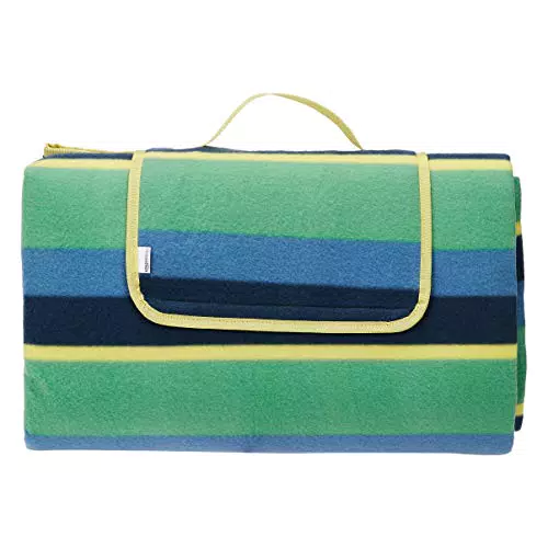 Manta de Picnic Impermeable Amazon Basics - Diseño a Rayas, 200 x 200 cm.