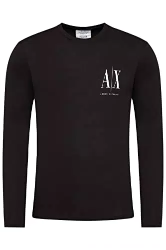 Camiseta Armani Exchange con Estampado Frontal, Manga Larga - Hombre