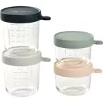 Set de 4 Tarros de Conservación de Alimentos para Bebés BÉABA, Fabricados en Francia, 100% Herméticos