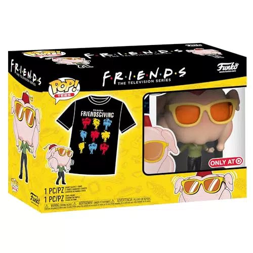 Funko Pop! & Tee Friends - Monica con Pavo - Camiseta con Figura de Vinilo Coleccionable - Regalo Original