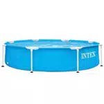 Piscina desmontable redonda Intex Metal Frame familiar, capacidad 1,828 litros