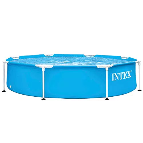 Piscina desmontable redonda Intex Metal Frame familiar, capacidad 1,828 litros
