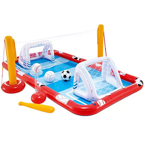 Centro de juegos acuático hinchable Intex para niños - Voleibol, fútbol, baloncesto y béisbol