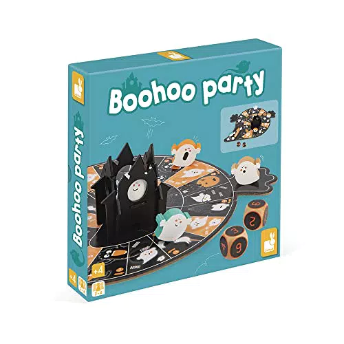 Juego de Mesa Janod Boohoo Party - Tema Fantasmas - Madera y Cartón - 2-4 Jugadores - +4 Años