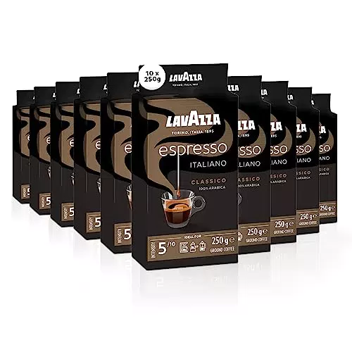Café Molido Lavazza Qualità Oro, Aromático 100% Arábica, Intensidad 5