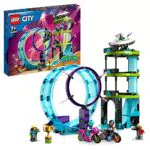 LEGO City Stuntz Desafío Acrobático: 2 Motos de Juguete con Retro Fricción