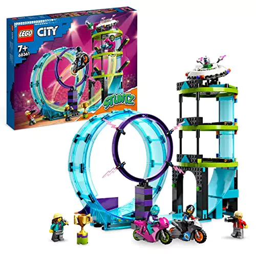 LEGO City Stuntz Desafío Acrobático: 2 Motos de Juguete con Retro Fricción