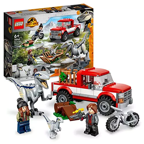 LEGO Jurassic World Dinosaurios Juguetes con Moto y Camión - Figuras de la Película Parque Jurásico