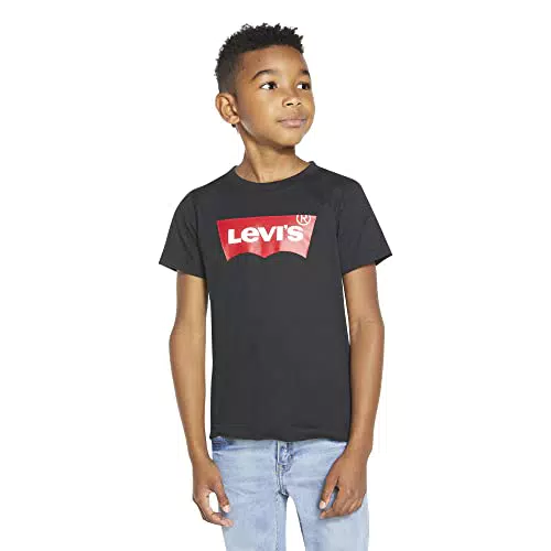 Camiseta Levi's Infantil con Logo Batwing - Negro