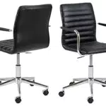 Silla de escritorio Movian de poliuretano negro con reposabrazos - Marca Amazon