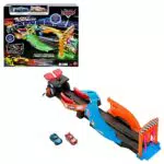 Pista de Carreras Nocturnas Disney Pixar Cars con Coches que Brillan en la Oscuridad