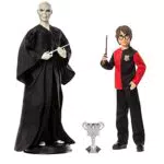 Muñecos Mattel Harry Potter vs Voldemort con Varitas y Cáliz de Fuego