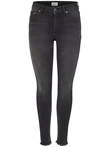 Vaqueros skinny mujer Only Onlblush Mid Ank Raw Jeans. Talla W29/L34.