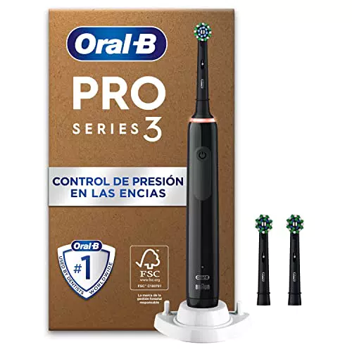 Oral-B Pro 3 3000 Cepillo de Dientes Eléctrico con Mango Recargable y 3 Cabezales