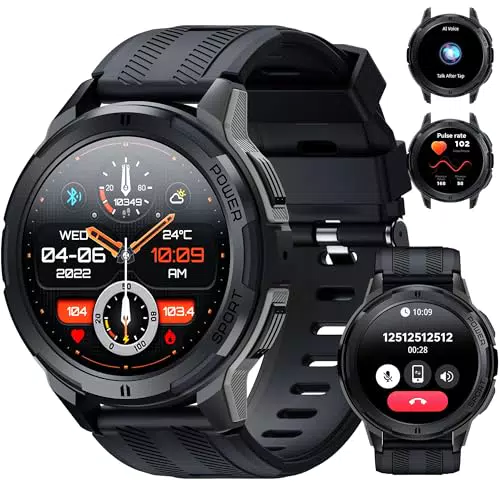 Reloj Inteligente OUKITEL BT10 Smartwatch Militar con Llamadas Bluetooth, 5ATM Impermeable - Pulsómetro y Monitor de Sueño