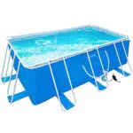 Piscina Desmontable Outsunny Rectangular con Depuradora y Marco de Acero