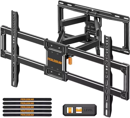 Soporte TV Pared Perlegear para Pantallas de 42-84 Pulgadas - Movimiento Completo - Giro e Inclinación sin Herramientas