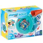 PLAYMOBIL Aqua 70636 Rueda de Agua con bebé tiburón - Juguete de baño para niños pequeños con tiburón flotante - A partir de 18 meses