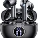 Auriculares Inalámbricos Bluetooth Estéreo con Pantalla LED y 4 Micrófonos, IP7 Impermeables - Marca QYCAITEK