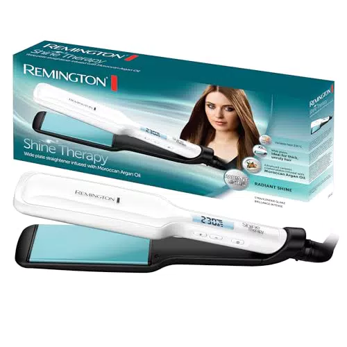 Remington Plancha de Pelo Shine Therapy, Aceite de Argán