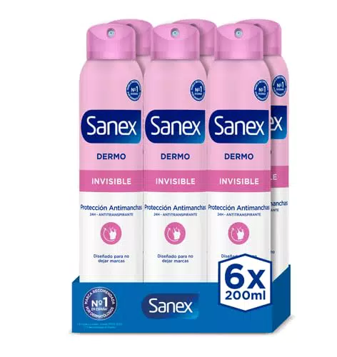 Desodorante Sanex Dermo Invisible Antitranspirante 24H - Protección Antimanchas