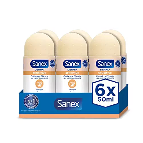 Desodorante Roll-On Sanex Dermo Sensitive, Protección 48H