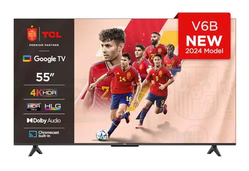 Smart TV TCL 55V6B 55" 4K Ultra HD con Google TV, Dolby Audio y Control por Voz