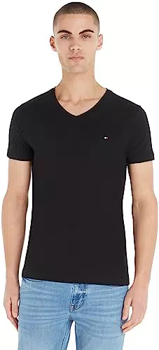 Tommy Hilfiger Hombre Camiseta Manga Corta Core Stretch Cuello de Pico