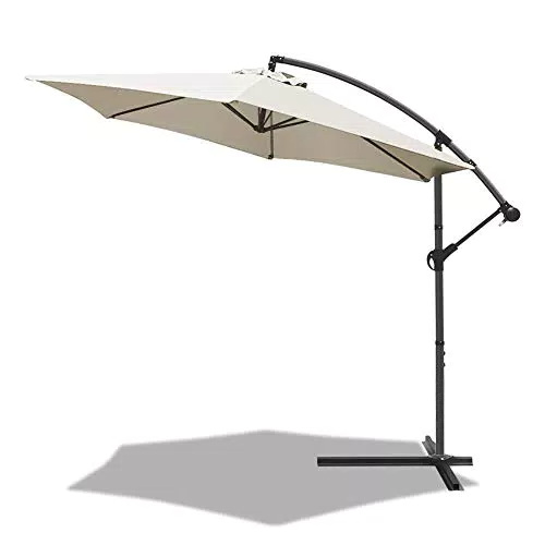 Parasol Excentrico VOUNOT con Manivela y Protección UV