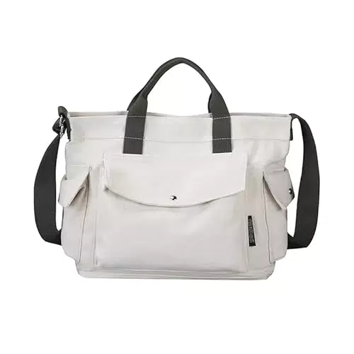 Bolso Bandolera Grande de Lona - Estilo Hobo Unisex