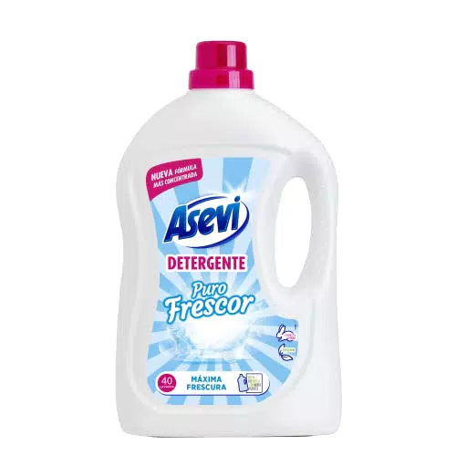 Detergente Líquido Asevi Puro Frescor para Lavadora - Ropa Blanca y de Color - Fórmula Concentrada - Frescura Duradera - 44 Lavados