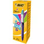 BIC 4 Colours Grip Fashion Vi - Bolígrafo de cuatro colores con grip, colores pastel