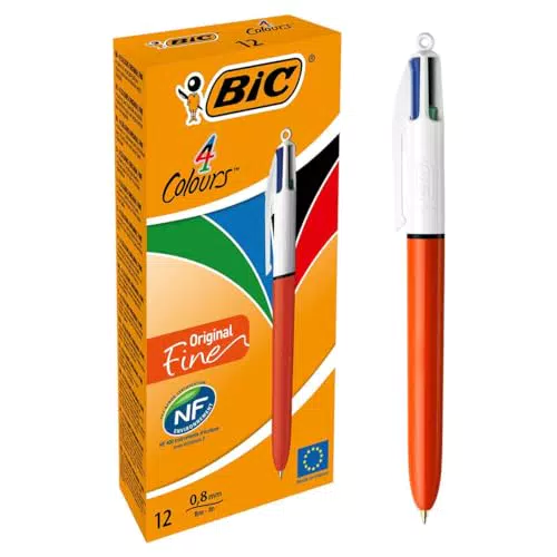 Bolígrafos Bic Fine Line 0.8mm - Paquete de 12 - Multicolor