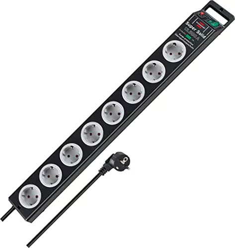 Regleta Enchufes Brennenstuhl con Protección Sobretensiones y 8 Tomas