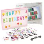 Caja de Luz LED A4 con Letras y Emojis, Ideal para Decoración y Regalos