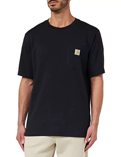 Carhartt K87 Camiseta de manga corta con bolsillo, ajuste ligeramente holgado